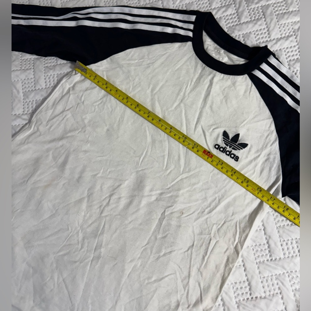 Adidas Black White Triple Stripe Long Sleeve Activewear Shirt Youth Boy 13-14 - Picture 9 of 13